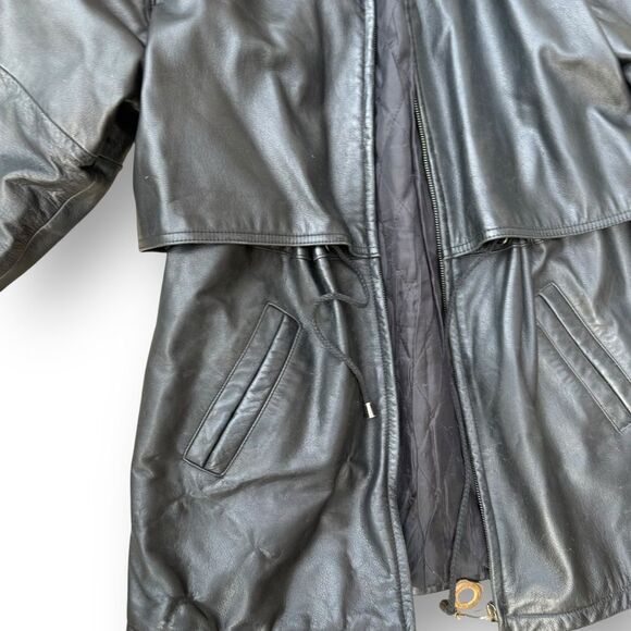 Vintage Jacqueline Ferrar Black Leather Moto Jacket Men’s Medium Genuine Leather - Picture 5 of 10